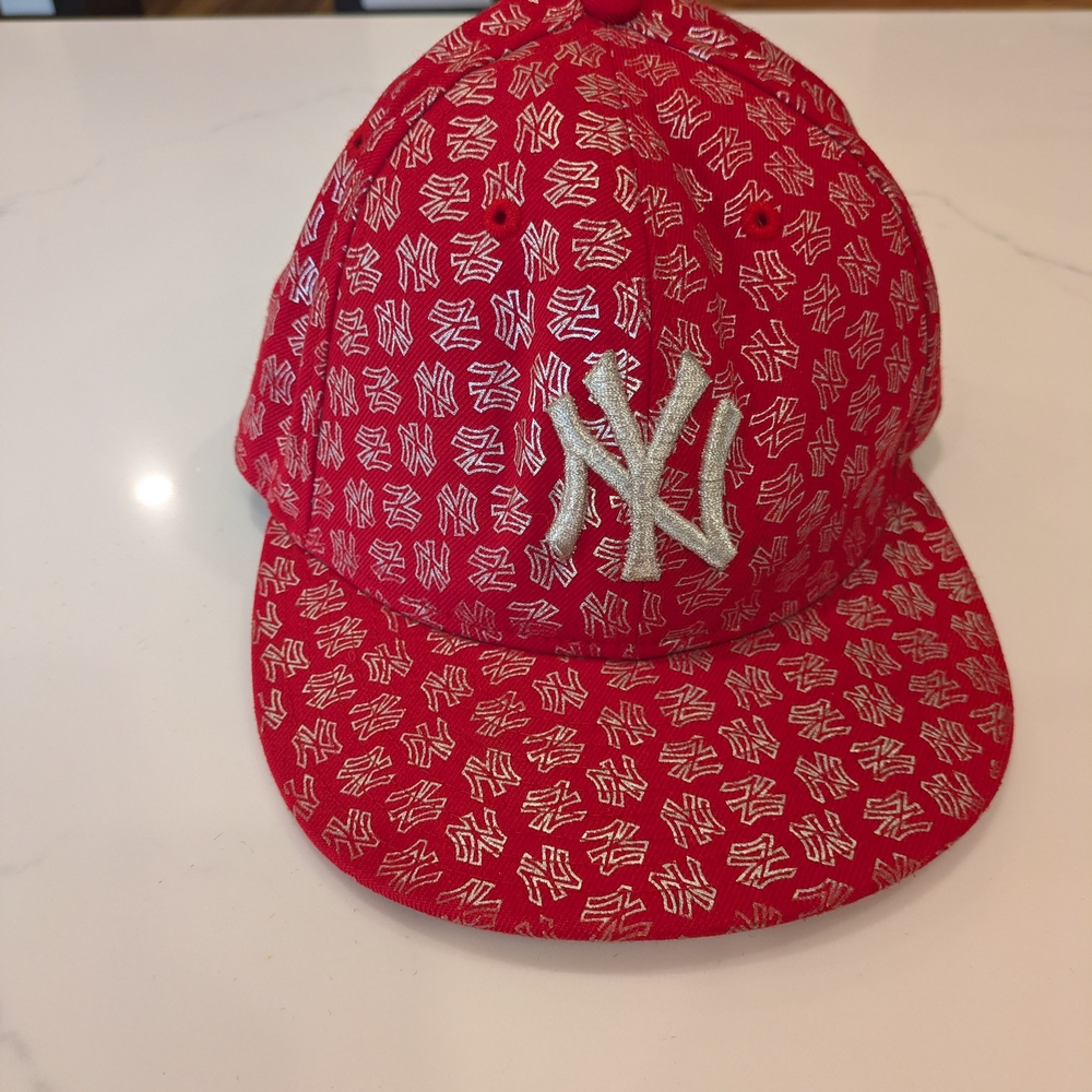 New Era Red and Silver Patterned Hat